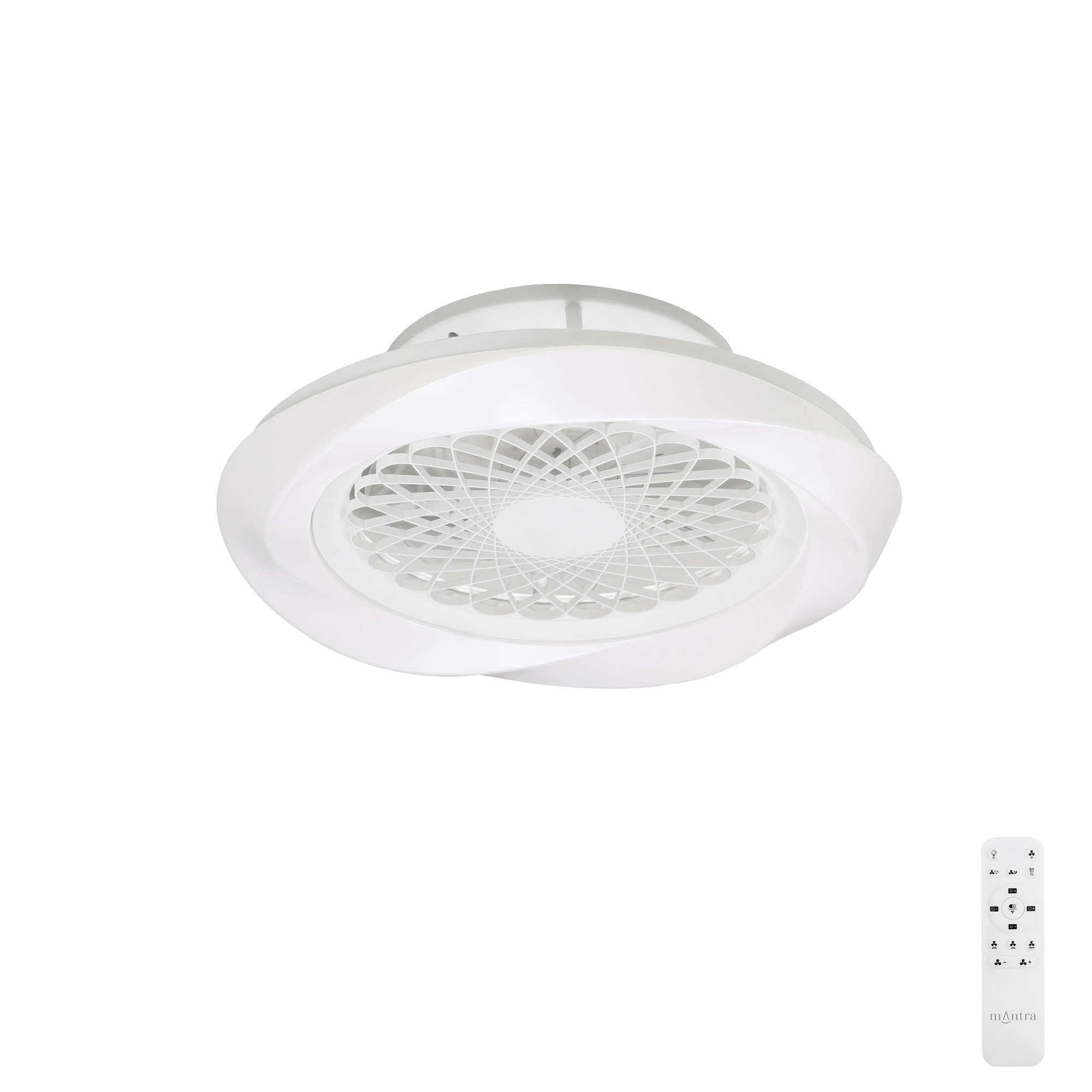 M7506  Boreal 70W LED Dimmable Ceiling Light & Fan, Remote Controlled White